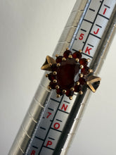 Vintage 1979 9ct Gold Garnet Cluster Ring Size L1/2 2.3g