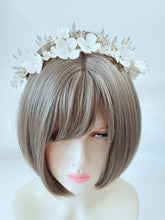 White Floral Bridal Headband – Handmade Wedding Hairpiece