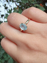 Vintage 1980s 9ct Gold Aquamarine Solitaire Ring Size K