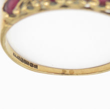 Vintage 1986 Ruby Diamond Eternity Ring 9ct Gold Size O