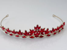 Women Bride Girl Party Blue Or Red Crystal Princess hair headband Tiara Crown