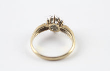 Vintage Birmingham 9ct Gold Aquamarine Diamond Halo Cluster Ring