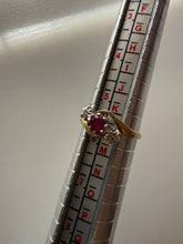 Vintage 9ct Gold Ruby Diamond Ring Size L
