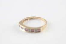 Vintage 9ct Gold Ruby Diamond Eternity Ring Size N