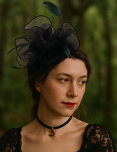 Black Melbourne Cup Race hair clip hat