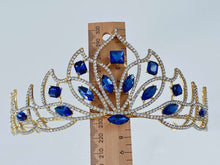 Blue Crystal Princess Tiara - Elegant Tiara for Weddings & Events