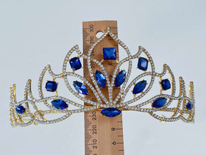 Blue Crystal Princess Tiara - Elegant Tiara for Weddings & Events