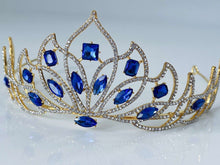 Blue Crystal Princess Tiara - Elegant Tiara for Weddings & Events
