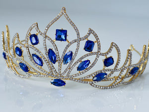 Blue Crystal Tiara Display