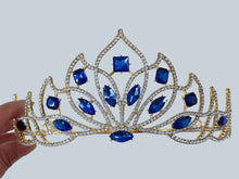 Blue Crystal Princess Tiara - Elegant Tiara for Weddings & Events