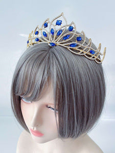 Blue Crystal Princess Tiara - Elegant Tiara for Weddings & Events