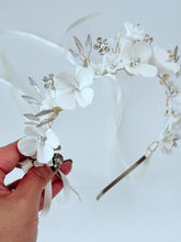 White Floral Bridal Headband – Handmade Wedding Hairpiece
