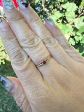 Vintage Dainty 9ct Yellow Gold Garnet Ring Size M