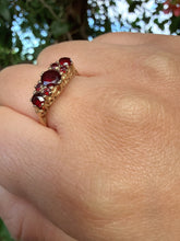 Vintage 9ct Gold Garnet Ring Size P Birmingham 1993
