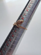 Vintage 1988 9ct Gold Ruby Eye Snake Serpent Ring Size N 1/2