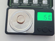 Vintage 1980s 9ct Gold Garnet Trilogy Ring Size I½