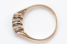 Vintage 1986 9ct Gold Emerald Diamond Ring Size H