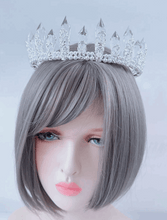 Regal Crystal Tiara with Pearls - Elegant Ice Queen Crown