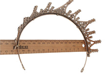 Gothic Queen Tiara with Black & Red Crystals - Vintage Crown for Events