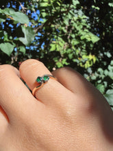 Vintage 9ct Gold Emerald Toi et Moi Ring Size K