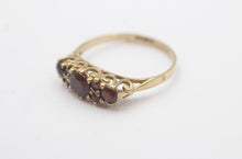Vintage 9ct Gold Garnet Ring Size P Birmingham 1993