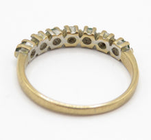 Vintage 9ct Gold Emerald & Diamond Half Eternity Ring Size J 1/2