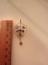 Antique Edwardian 9ct Rose Gold Amethyst Pendant