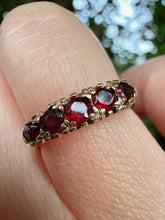 Vintage Birmingham 9ct Gold Garnet Ring