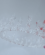 Regal Crystal Tiara with Pearls - Elegant Ice Queen Crown