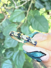 Vintage 9ct Gold Sapphire Diamond Ring Size K London 1986