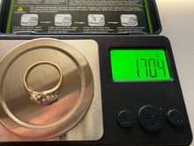 Vintage 9ct Gold Ruby Diamond Ring Size L