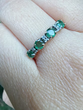 Vintage 2004 9ct Gold Emerald Diamond Ring Size O 1/2