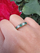 Birmingham 1976 9ct Gold Emerald Opal Five Stone Ring Size P