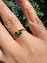 Vintage 9ct Gold Emerald Toi et Moi Ring Size K