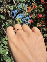 Vintage Dainty 9ct Yellow Gold Garnet Ring Size M