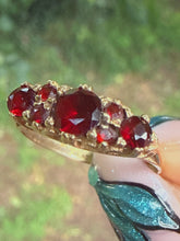 Vintage 9ct Gold Garnet Ring Size P Birmingham 1993