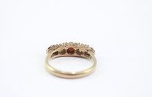 Vintage Birmingham 9ct Gold Garnet Opal Ring