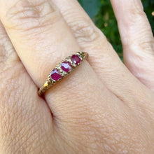 Vintage Birmingham 9ct Yellow Gold Pink Ruby Ring Size M 1/2