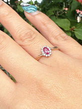 Vintage Sheffield 9ct Gold Ruby Diamond Ring Size M 1/2