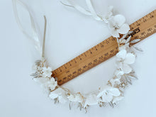 White Floral Bridal Headband – Handmade Wedding Hairpiece