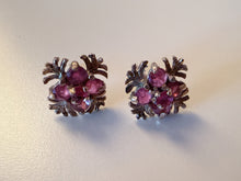 Vintage Birmingham 1979 9ct Gold Ruby Cluster Earrings