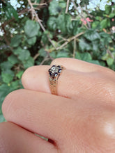 Vintage 9ct Gold Sapphire Diamond Cluster Ring Size I
