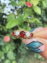 Vintage London Hallmark 9ct Gold Opal Ring Size P