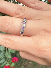 Vintage Sheffield 9ct Gold Amethyst Diamond Ring Size N