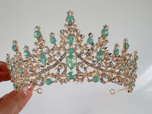 Mint Green Crystal Tiara - Elegant Tiara for Weddings & Events