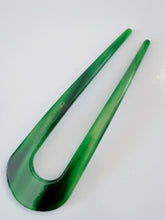 Women Acrylic Hair Fork - Vintage look French U Shape Hairpin updos Green