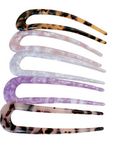 Elegant Women Girls Tortoise Shell Acrylic Hair Fork - Vintage look French U Hairpin