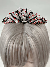 Women Gothic Black and Red Crystal Tiara - Elegant Tiara for Weddings & Events
