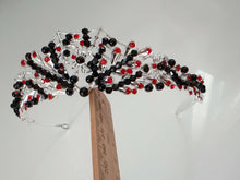Women Gothic Black and Red Crystal Tiara - Elegant Tiara for Weddings & Events