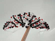 Women Gothic Black and Red Crystal Tiara - Elegant Tiara for Weddings & Events